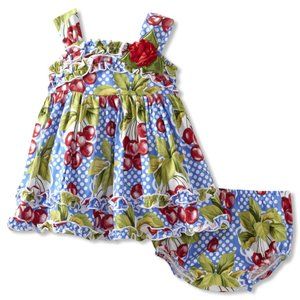 🆕 Sweet Heart Rose Summer Dress with Diaper Cover 24M